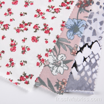 Impression numérique de tissu floral personnalisé de logo de crêpe